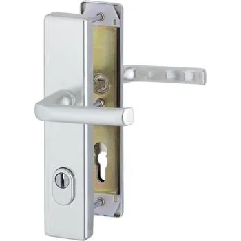 Dveřní kování Bezpeč. sada LONDON, klika-klika, PZ 88mm, zakrytí vložky, stříbrný elox, 42-47