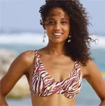 Plavková podprsenka bralette Vinia, s kosticemi režná/čokoládová 80D