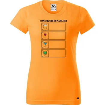 Dámské tričko Dámské tričko s potiskem Budu na plech Barva trička: Tangerine orange - A2, Velikost: S