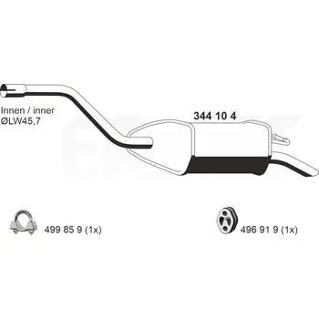 Tlumič výfuku Zadní tlumič výfuku ERNST 344104