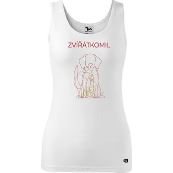 Dámské tílko s potiskem - Zvířátkomil Velikost: M, Barva: Bílá