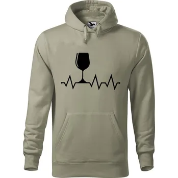 Pánská mikina Pánská mikina s potiskem Tep víno Velikost (muž): 2XL, Vyberte barvu: Světlá khaki