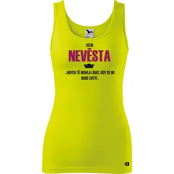 Dámské tílko s potiskem - Jsem nevěsta Velikost: XS, Barva: Limetková