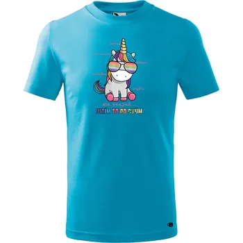 Chlapecké oblečení Dětské tričko s potiskem Jednorožec Velikost: 146/10 let, Barva trička: Tyrkysová