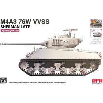 Plastikový model Ryefield model 1/35 M4A3 Sherman 76W VVSS Late (Upgrade version)