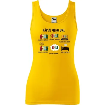 Dámské tílko s potiskem Náplň dne Velikost: XL, Barva: Žlutá