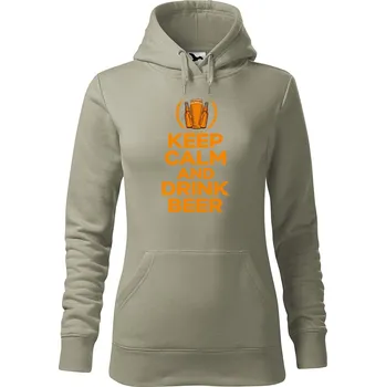 Pánská mikina Dámská mikina Keep calm beer Velikost (žena): XS, Vyberte barvu: Světlá khaki