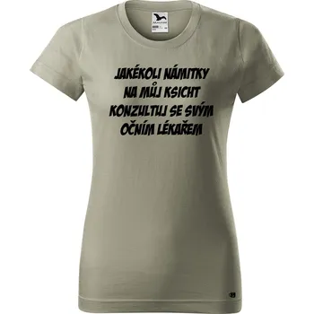 Dámské tričko s potiskem Ksicht Barva trička: Světlá khaki - 28, Velikost: XS