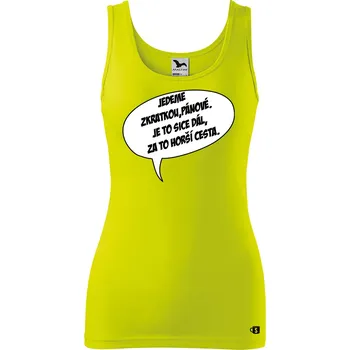 Dámské oblečení Dámské tílko s potiskem Zkratka Velikost: XS, Barva: Limetková