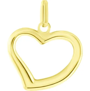 Přívěsek GEMMAX Zlatý přívěsek Srdíčko oboustranně plastické velké – zlatý šperk ryzosti 585/1000 v Dárkovém balení s Certifikátem GLPYN-03402