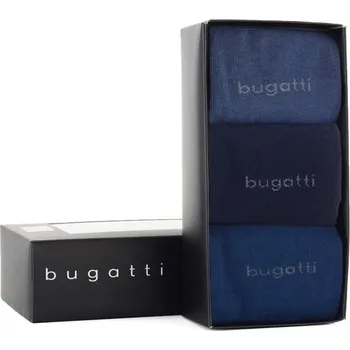 Pánské ponožky Bugatti hladké ponožky tmavě modré+indigo 3pack/box 6803X - 43-46 | P655024