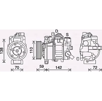Kompresor klimatizace AVA QUALITY COOLING Kompresor klimatizace AVA AIK411 + DOPRAVA ZDARMA!