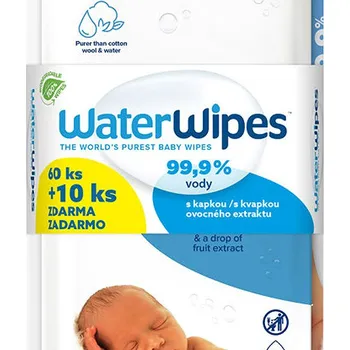 Dětský vlhčený ubrousek WATERWIPES 100% BIO odbouratené ubrousky 60+10 ks