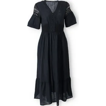 Dámské šaty Šaty dlouhé s výšivkou MC 23266 barva: černá, velikost: L/XL