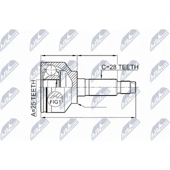 Sada kloubů, hnací hřídel NTY NPZ-KA-349