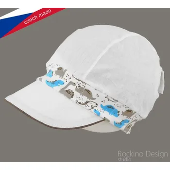 Kojenecká čepice ROCKINO Letní chlapecká kšiltovka, bílá Varianta: 46cm