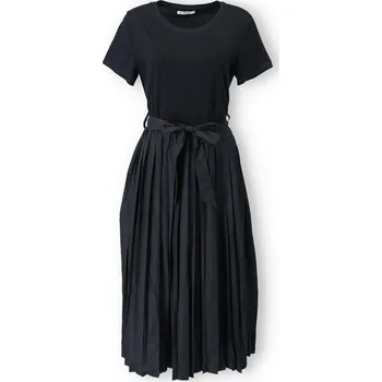 Dámské šaty Dlouhé šaty s plisé MH 8637 barva: černá, velikost: S/M