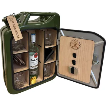 Dárkový potravinový koš Barcanox Kanystr bar KHAKI- otevírání do boku