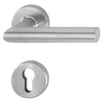 Dveřní kování BZ půl sada kování AMSTERDAM k bezpečnostnímu vnějšímu štítku, PZ, nerez