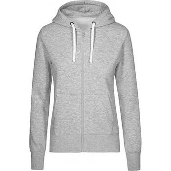 Dámská mikina X.O by Promodoro Kvalitní dámská mikina se zipem a kapucí X.O.Promodoro Barva: šedá melír, Velikost: M XO1751