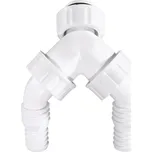 Xavax sifonová rozdvojka 1" na 2x 3/4", pro 2 odtokové hadice k 1 sifonu, zpětný ventil, těsnění