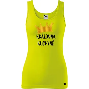 Dámské oblečení Dámské tílko s potiskem - Královna kuchyně Velikost: XS, Barva: Limetková