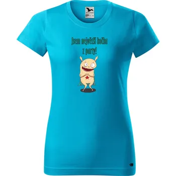 Dámské tričko Dámské tričko s potiskem Kočka z party Barva trička: Tyrkysová - 44, Velikost: S