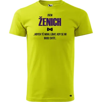 Pánské oblečení Pánské tričko s potiskem Jsem ženich Velikost: L, Barva trička: Limetková