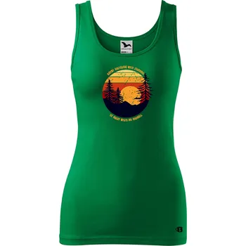 Dámské oblečení Dámské tílko s potiskem - Cestování Velikost: L, Barva: Limetková