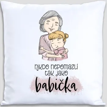 Dekorativní polštářek Dekorační polštář s potiskem babička 40 x 40 cm Oboustranný tisk: NE