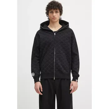 Pánská mikina Bavlněná mikina A Bathing Ape College Monogram Relaxed Fit Shark Full, XL, černá, 99X