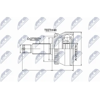 Sada kloubů, hnací hřídel NTY NPZ-KA-307