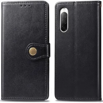 Pouzdro na tablet VSECHNONAMOBIL 26373 LEATHER BUCKLE Peněženkový obal Sony Xperia 10 II černý