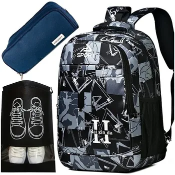 Školní batoh GOTEL K402C ŠKOLNÍ BATOH SPORTOVNÍ TAŠKA TAŠKA NA OBUV SADA POUZDRO NA TUŽKU