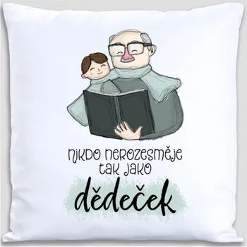Dekorativní polštářek Dekorační polštář s potiskem dědeček 40 x 40 cm Oboustranný tisk: NE