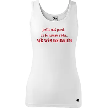 Dámské tílko s potiskem - Instinkty Velikost: S, Barva: Bílá
