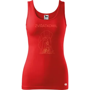 Dámské tílko s potiskem - Zvířátkomil Velikost: L, Barva: Červená