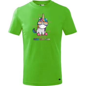 Chlapecké oblečení Dětské tričko s potiskem Jednorožec Velikost: 134/8 let, Barva trička: Apple green