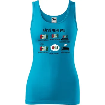Dámské tílko s potiskem Náplň dne Velikost: M, Barva: Tyrkysová