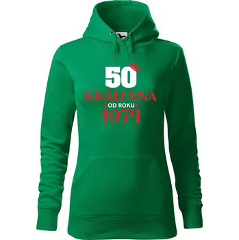 Pánská mikina Dámská mikina 50 let královna Velikost (žena): L, Vyberte barvu: Středně zelená
