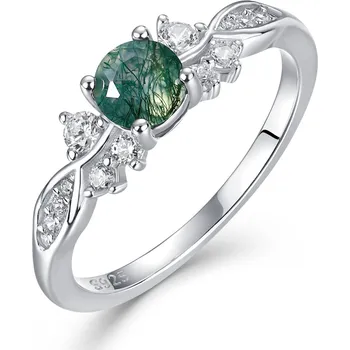 Prsten Olivie Stříbrný prsten MECHOVÝ ACHÁT 9533 Velikost prstenů: 8 (EU: 57-58) Ag 925; ≤1,9 g.