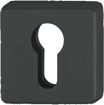 HOPPE klíčová hranatá rozeta PZ, nerez černá mat