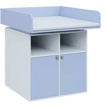 přebalovací pult a komoda QPP - 100DN přebalovací pult, 1100x900x900, bílá/blankyt, koženka bílá