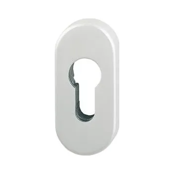 Dveřní kování Oválná vnější rozeta PZ, 33 x 72 x 10, hliník stříbrný elox