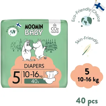 jednorázová plena MOOMIN BABY eko plenky vel. 5 Maxi 10-16 kg (40 ks)