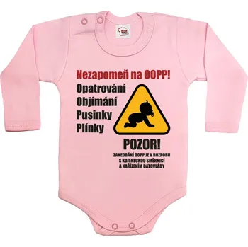 Kojenecký body Dětské body s pravidly péče, Barva Světlá růžová, Velikost 98 / 2-3r, Canvas Dětské body Bezvatriko.cz 2929