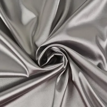 Strečový satén lesklý tmavě stříbrný
