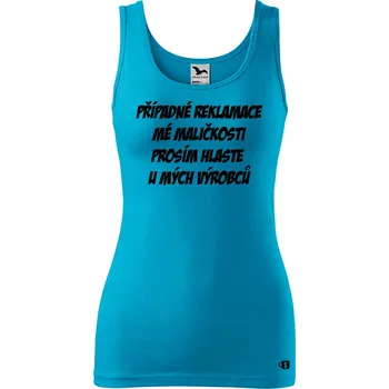 Dámské tílko s potiskem Reklamace Velikost: L, Barva: Tyrkysová
