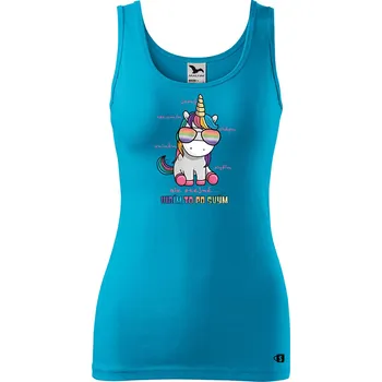 Dámské tílko s potiskem - Jednorožec Velikost: S, Barva: Tyrkysová