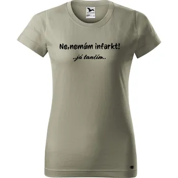 Dámské tričko s potiskem Infarkt Barva trička: Světlá khaki - 28, Velikost: S